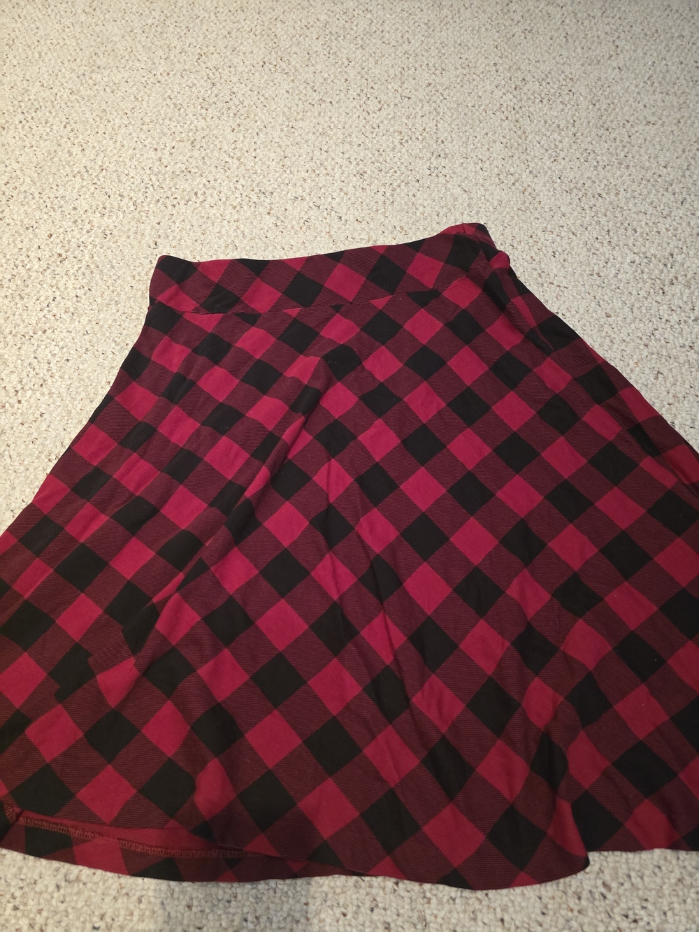 Chaps Red and Black Buffalo Plaid Circle Skirt